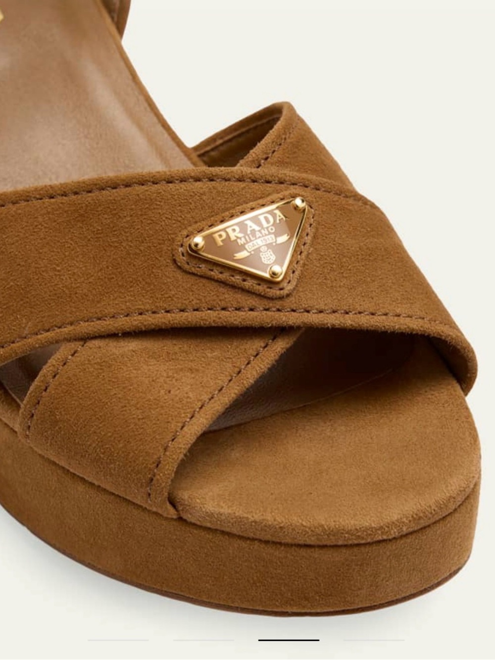 Prada camel color suede sandals